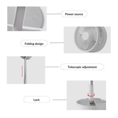 FoldAir™ - Portable Retractable Wireless Fan - Kakuny