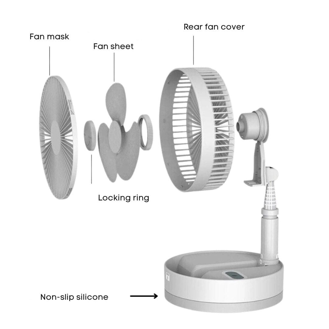 FoldAir™ - Portable Retractable Wireless Fan - Kakuny